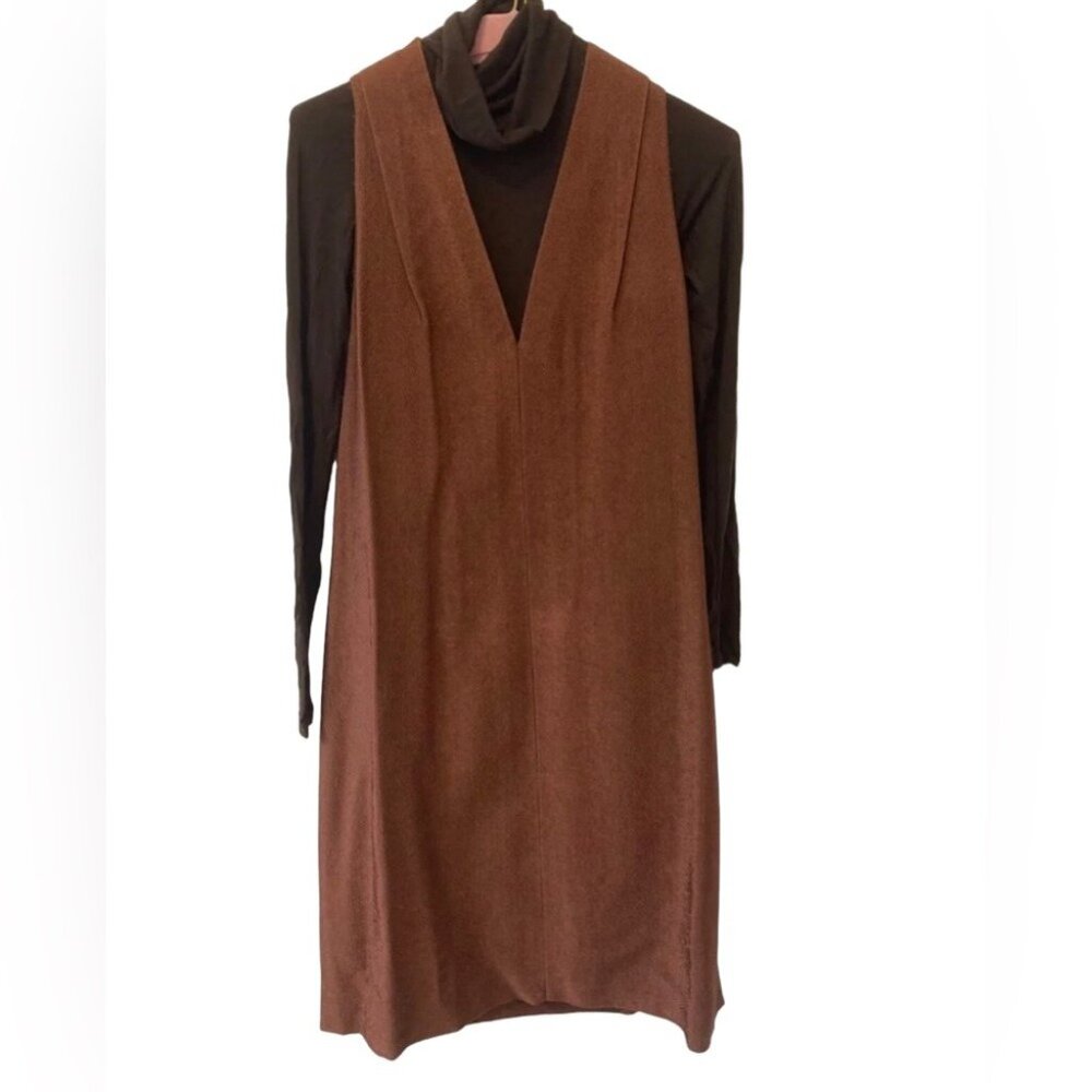 Alexander Wang Shift Dress Womens Size 10 Rust Textured Sleeveless V-Neck Mini - Picture 4 of 5
